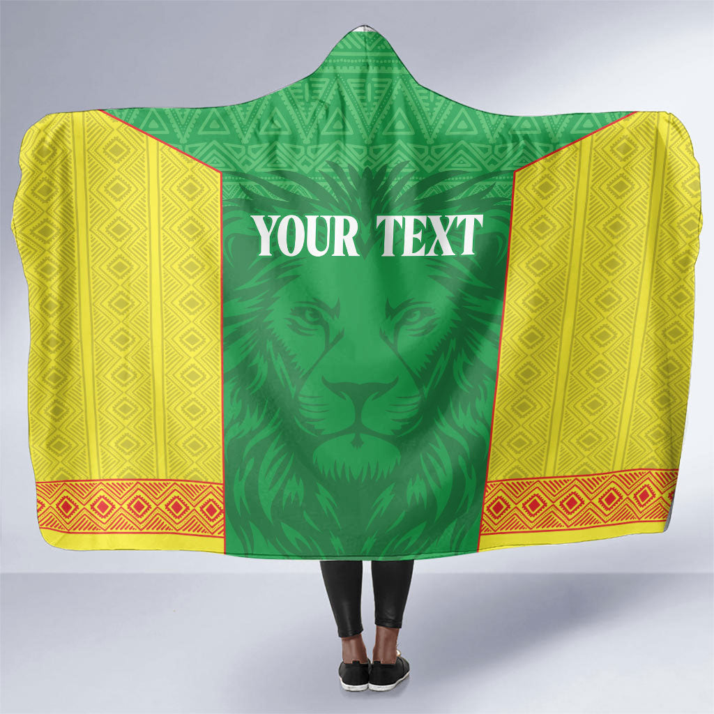 Senegal Basketball 2026 Custom Hooded Blanket Come On Lions African Pattern