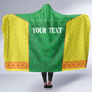 Senegal Basketball 2026 Custom Hooded Blanket Come On Lions African Pattern