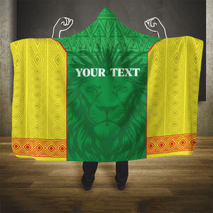 Senegal Basketball 2026 Custom Hooded Blanket Come On Lions African Pattern