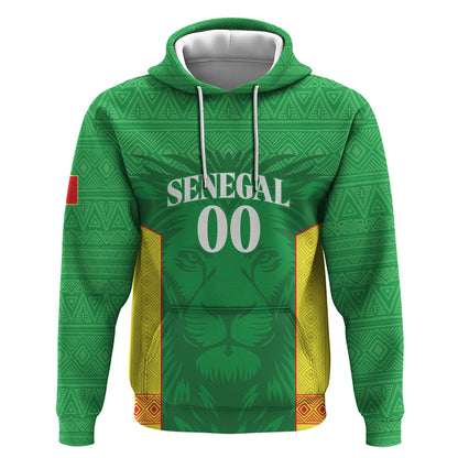 Senegal Basketball 2026 Custom Hoodie Come On Lions African Pattern
