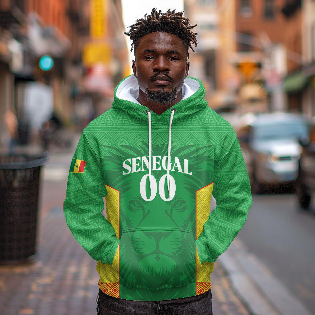 Senegal Basketball 2026 Custom Hoodie Come On Lions African Pattern