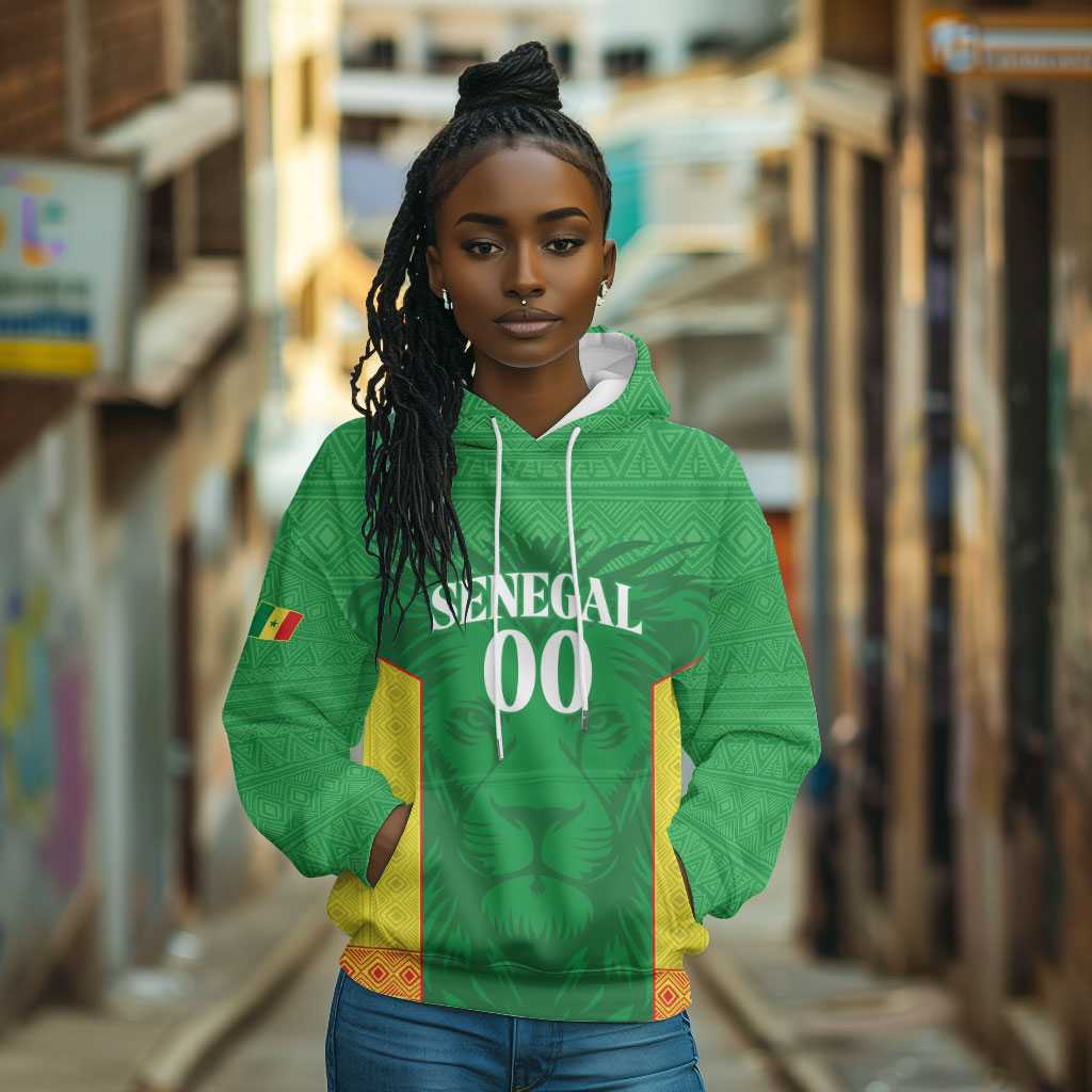 Senegal Basketball 2026 Custom Hoodie Come On Lions African Pattern