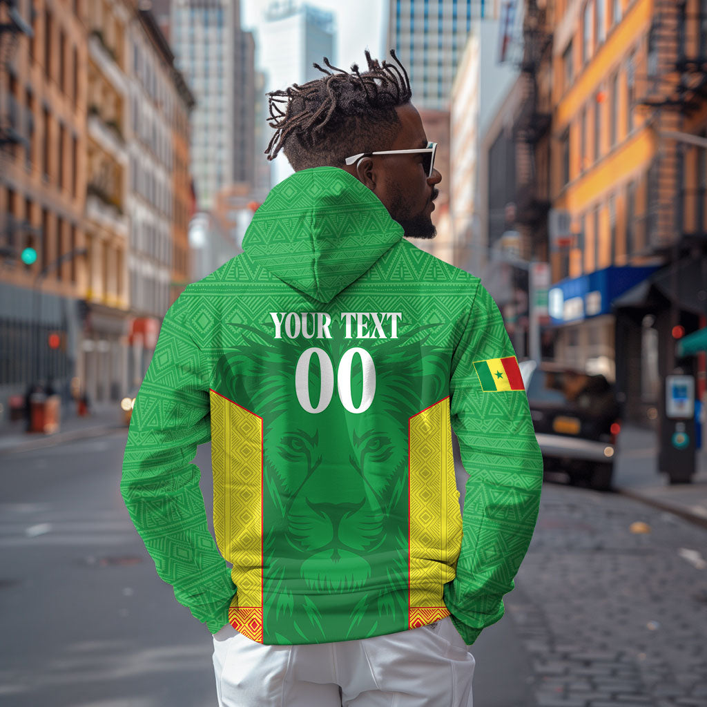 Senegal Basketball 2026 Custom Hoodie Come On Lions African Pattern