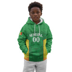 Senegal Basketball 2026 Custom Kid Hoodie Come On Lions African Pattern