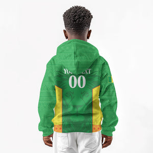 Senegal Basketball 2026 Custom Kid Hoodie Come On Lions African Pattern
