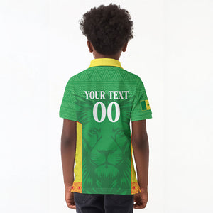 Senegal Basketball 2026 Custom Kid Polo Shirt Come On Lions African Pattern