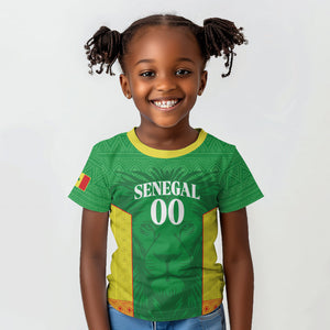 Senegal Basketball 2026 Custom Kid T shirt Come On Lions African Pattern