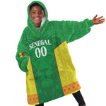 Senegal Basketball 2026 Custom Kid Wearable Blanket Hoodie Come On Lions African Pattern