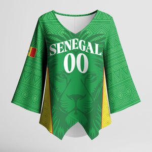 Senegal Basketball 2026 Custom Kimono Sleeve Blouse Come On Lions African Pattern