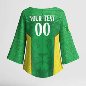 Senegal Basketball 2026 Custom Kimono Sleeve Blouse Come On Lions African Pattern