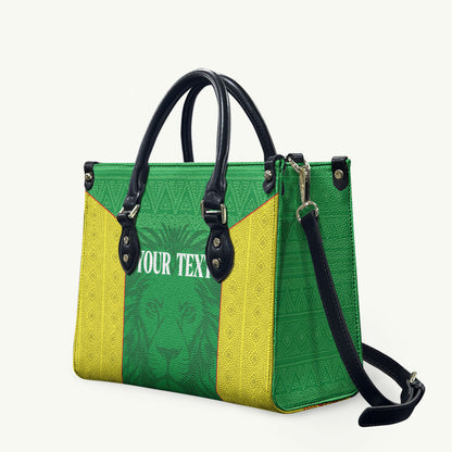 Senegal Basketball 2026 Custom Leather Bag Come On Lions African Pattern