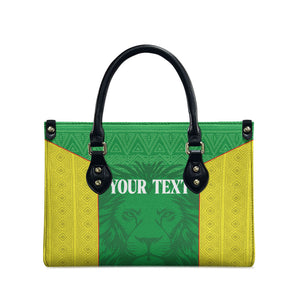 Senegal Basketball 2026 Custom Leather Bag Come On Lions African Pattern