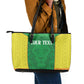 Senegal Basketball 2026 Custom Leather Tote Bag Come On Lions African Pattern