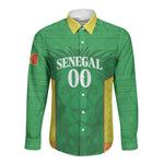 Senegal Basketball 2026 Custom Long Sleeve Button Shirt Come On Lions African Pattern