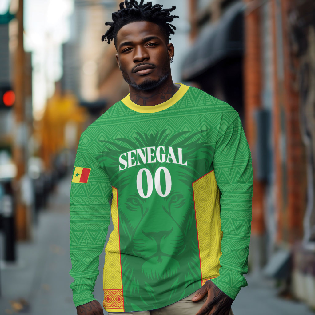 Senegal Basketball 2026 Custom Long Sleeve Shirt Come On Lions African Pattern