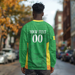 Senegal Basketball 2026 Custom Long Sleeve Shirt Come On Lions African Pattern