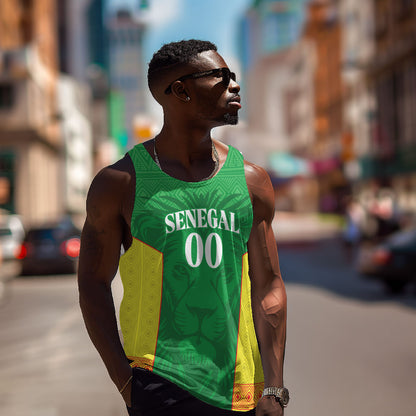 Senegal Basketball 2026 Custom Men Tank Top Come On Lions African Pattern