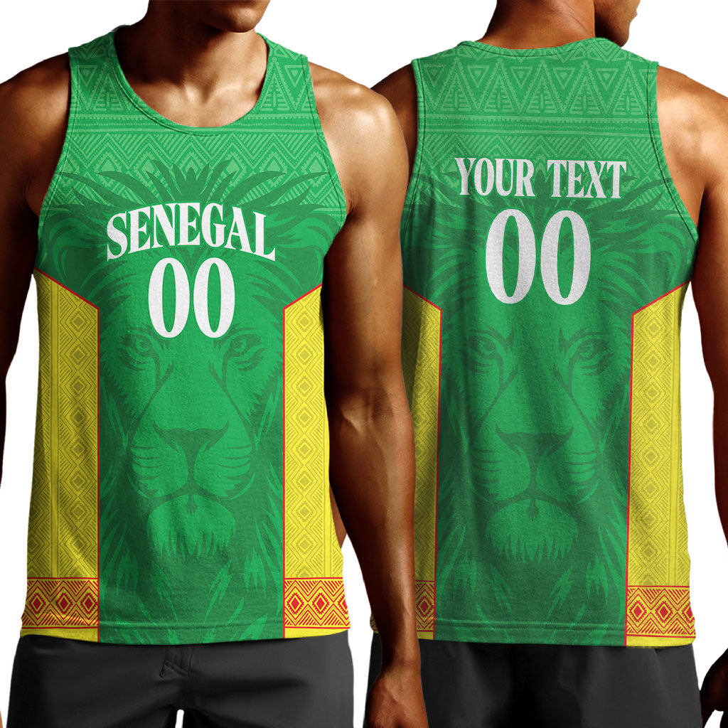 Senegal Basketball 2026 Custom Men Tank Top Come On Lions African Pattern