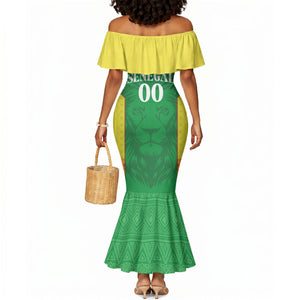 Senegal Basketball 2026 Custom Mermaid Dress Come On Lions African Pattern