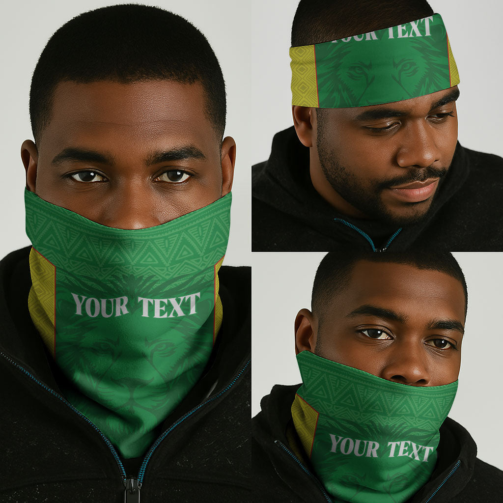 Senegal Basketball 2026 Custom Neck Gaiter Come On Lions African Pattern