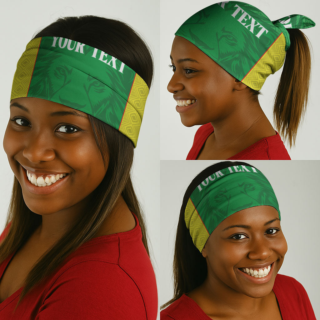 Senegal Basketball 2026 Custom Neck Gaiter Come On Lions African Pattern