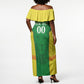Senegal Basketball 2026 Custom Off Shoulder Maxi Dress Come On Lions African Pattern