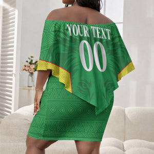 Senegal Basketball 2026 Custom Off Shoulder Short Dress Come On Lions African Pattern