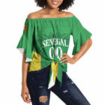 Senegal Basketball 2026 Custom Off Shoulder Wrap Waist Top Come On Lions African Pattern
