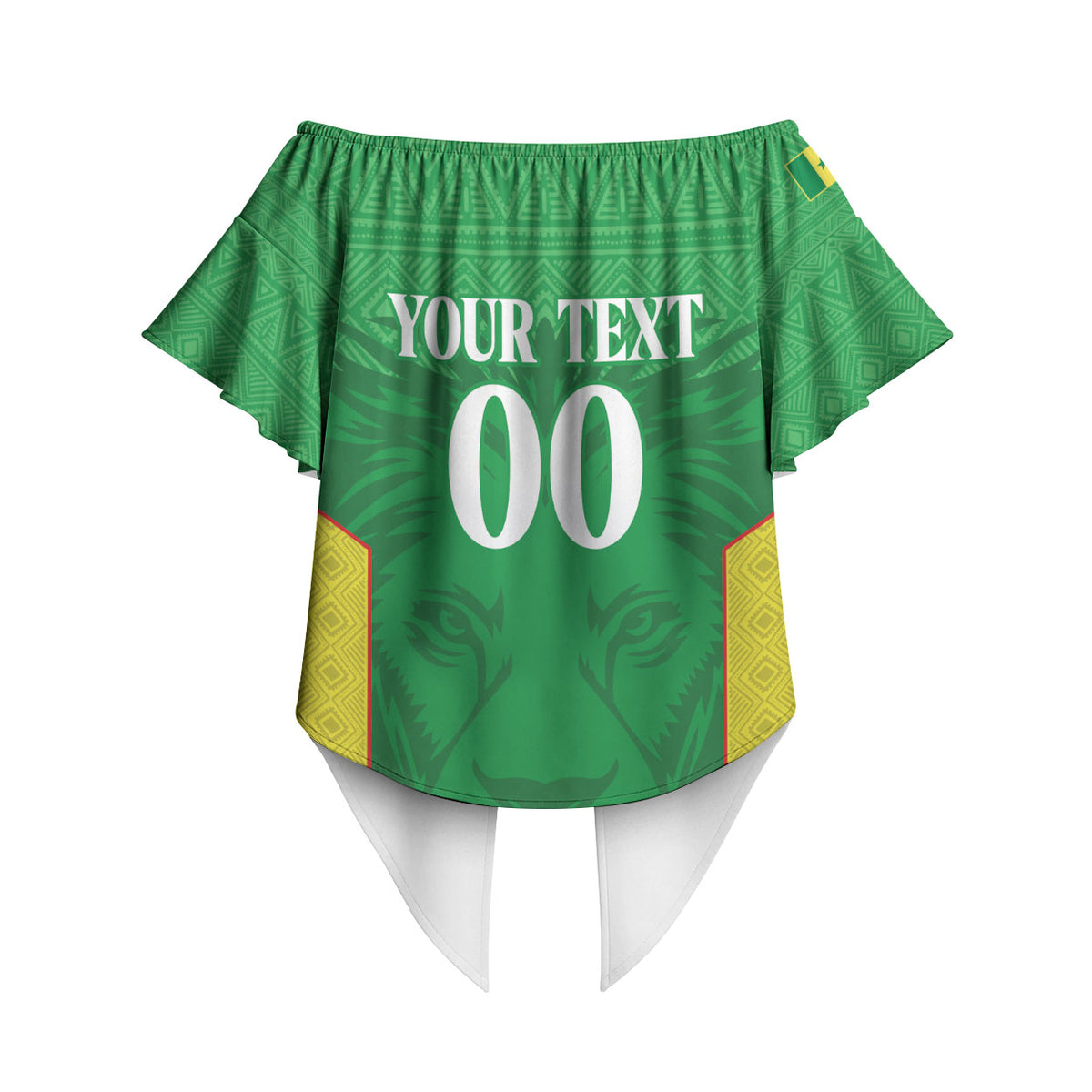 Senegal Basketball 2026 Custom Off Shoulder Wrap Waist Top Come On Lions African Pattern