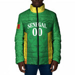 Senegal Basketball 2026 Custom Padded Jacket Come On Lions African Pattern