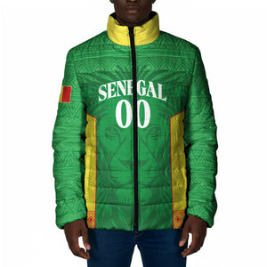 Senegal Basketball 2026 Custom Padded Jacket Come On Lions African Pattern