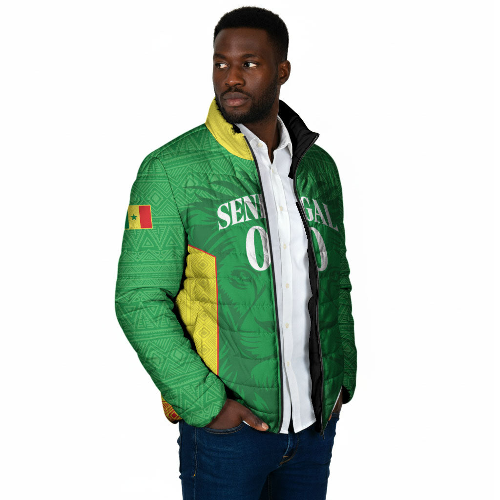 Senegal Basketball 2026 Custom Padded Jacket Come On Lions African Pattern