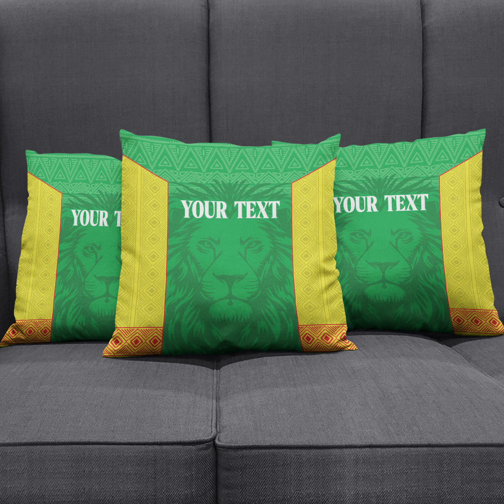 Senegal Basketball 2026 Custom Pillow Cover Come On Lions African Pattern