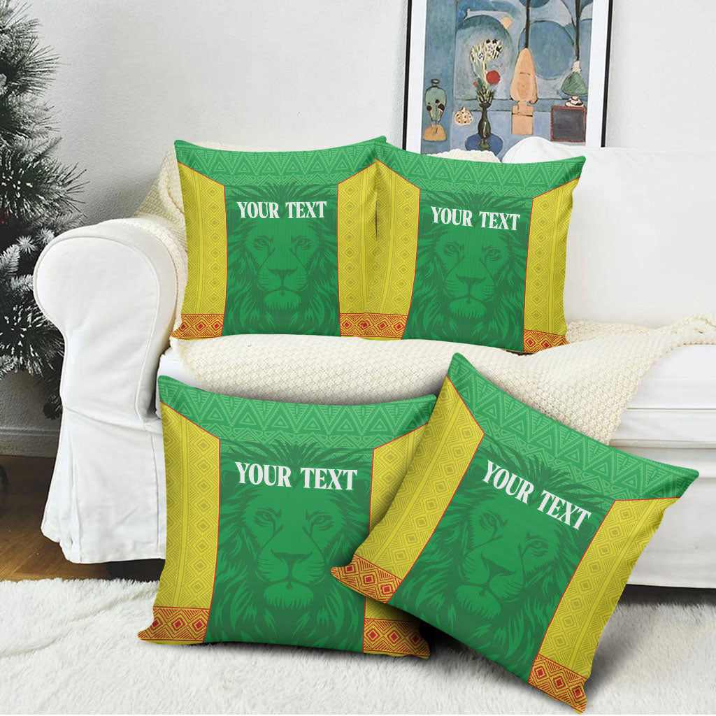 Senegal Basketball 2026 Custom Pillow Cover Come On Lions African Pattern