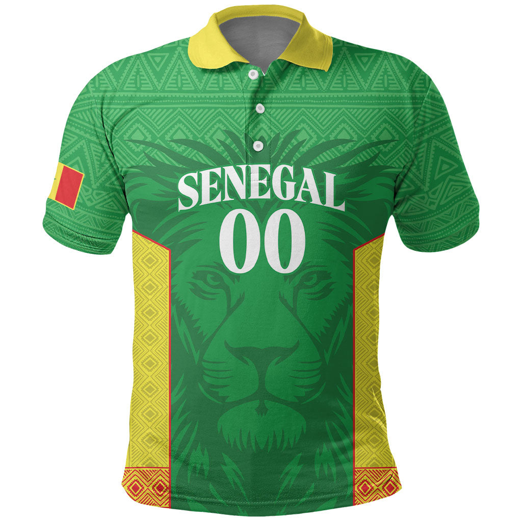 Senegal Basketball 2026 Custom Polo Shirt Come On Lions African Pattern