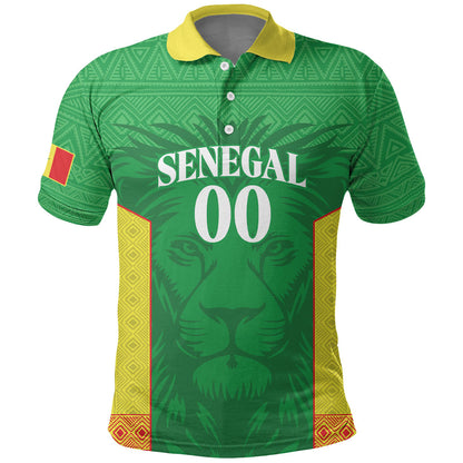 Senegal Basketball 2026 Custom Polo Shirt Come On Lions African Pattern