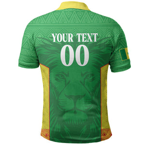 Senegal Basketball 2026 Custom Polo Shirt Come On Lions African Pattern