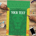 Senegal Basketball 2026 Custom Puzzle Come On Lions African Pattern
