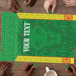 Senegal Basketball 2026 Custom Puzzle Come On Lions African Pattern