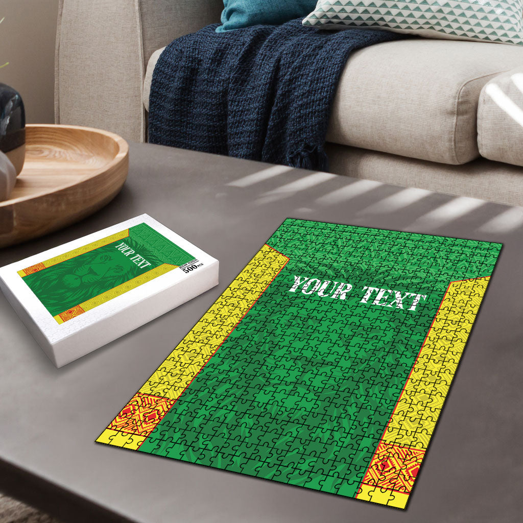 Senegal Basketball 2026 Custom Puzzle Come On Lions African Pattern