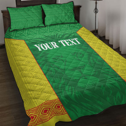 Senegal Basketball 2026 Custom Quilt Bed Set Come On Lions African Pattern
