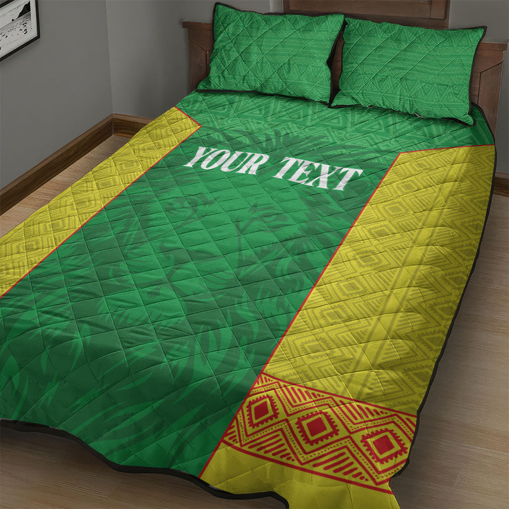Senegal Basketball 2026 Custom Quilt Bed Set Come On Lions African Pattern