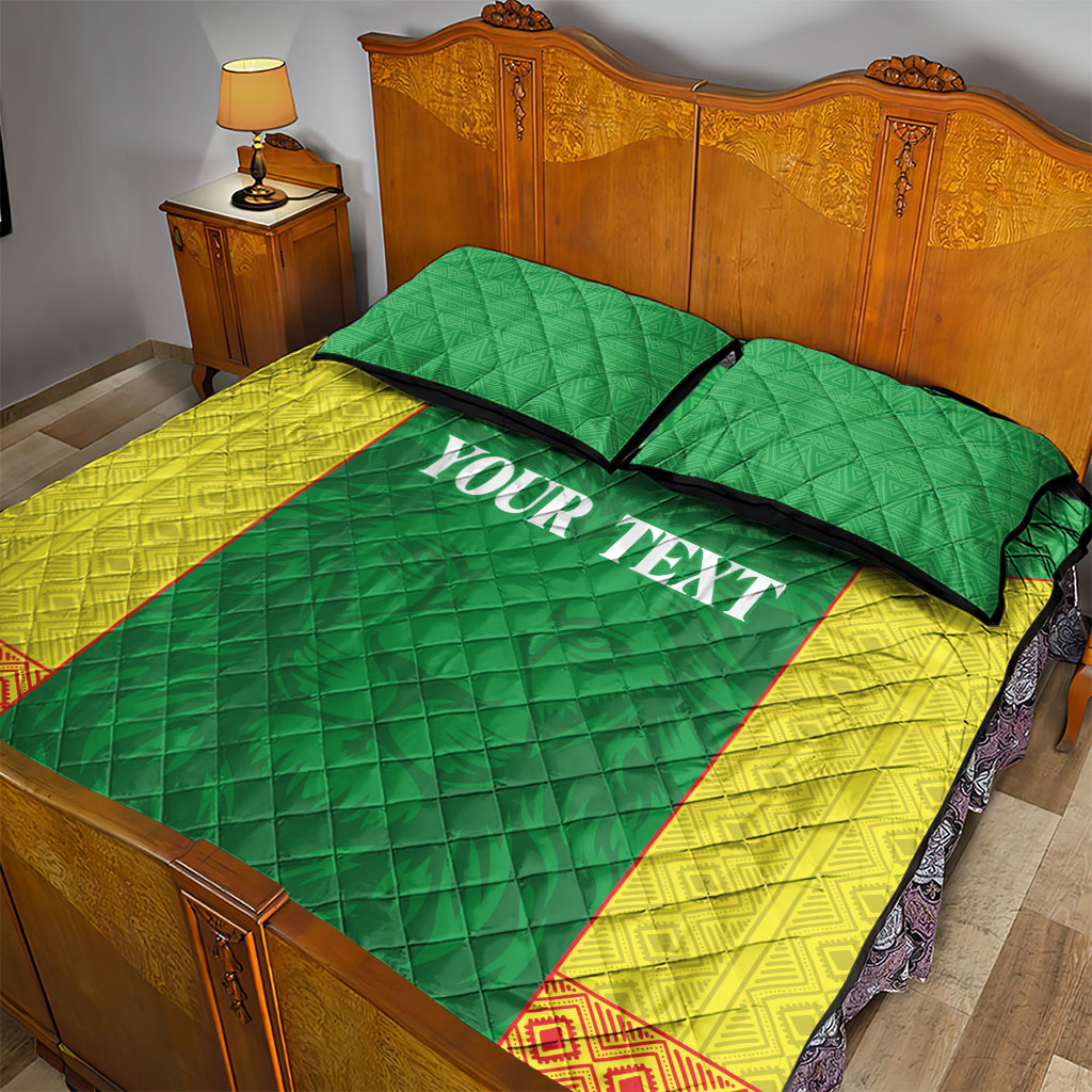 Senegal Basketball 2026 Custom Quilt Bed Set Come On Lions African Pattern