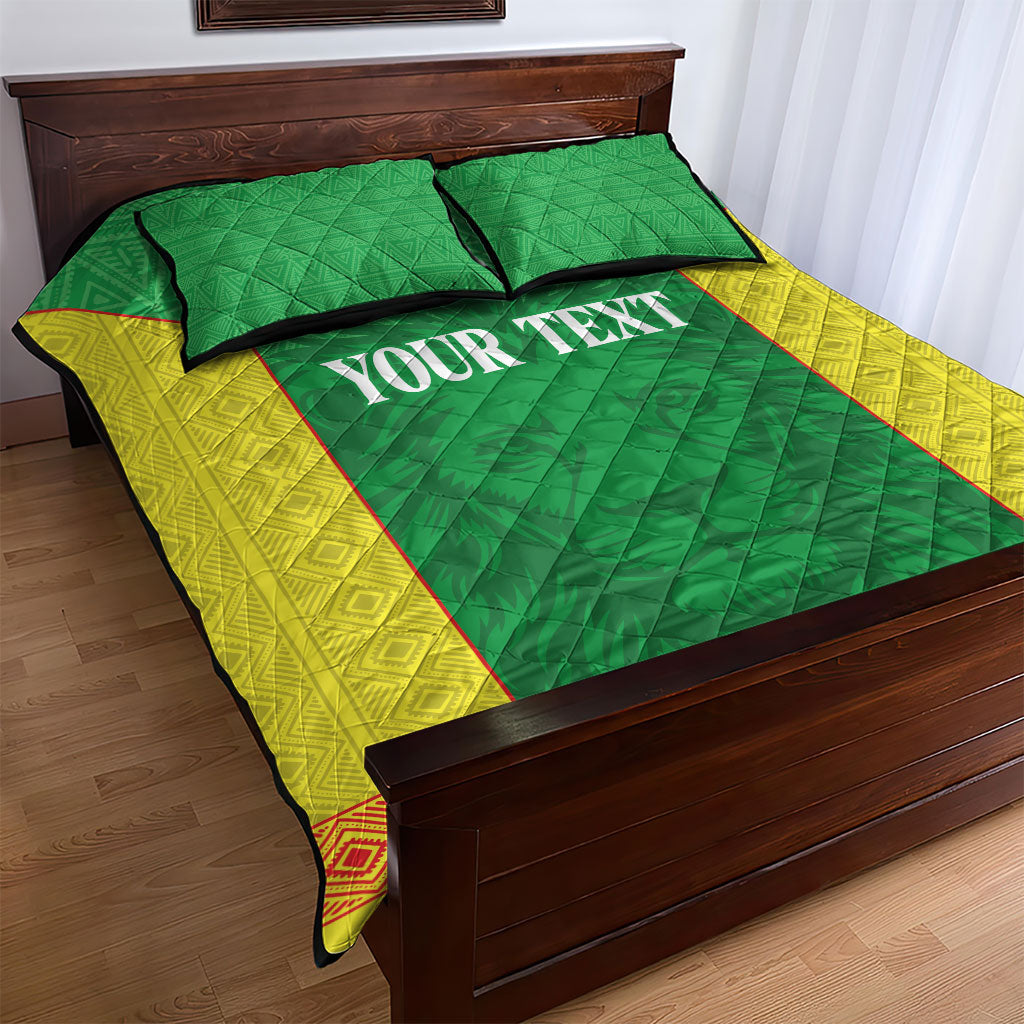 Senegal Basketball 2026 Custom Quilt Bed Set Come On Lions African Pattern