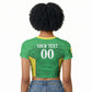 Senegal Basketball 2026 Custom Raglan Cropped T shirt Come On Lions African Pattern