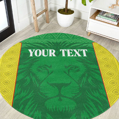 Senegal Basketball 2026 Custom Round Carpet Come On Lions African Pattern