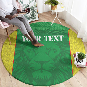Senegal Basketball 2026 Custom Round Carpet Come On Lions African Pattern