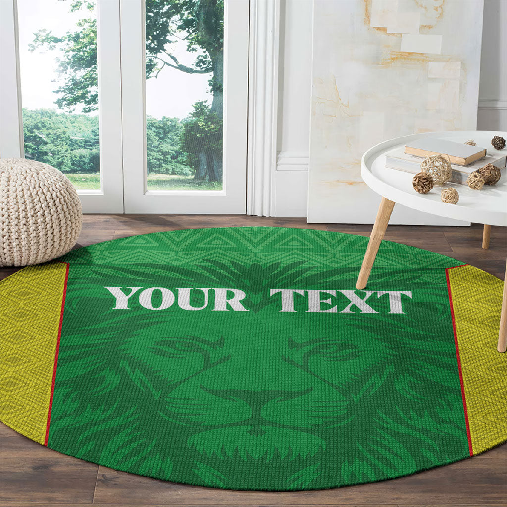 Senegal Basketball 2026 Custom Round Carpet Come On Lions African Pattern