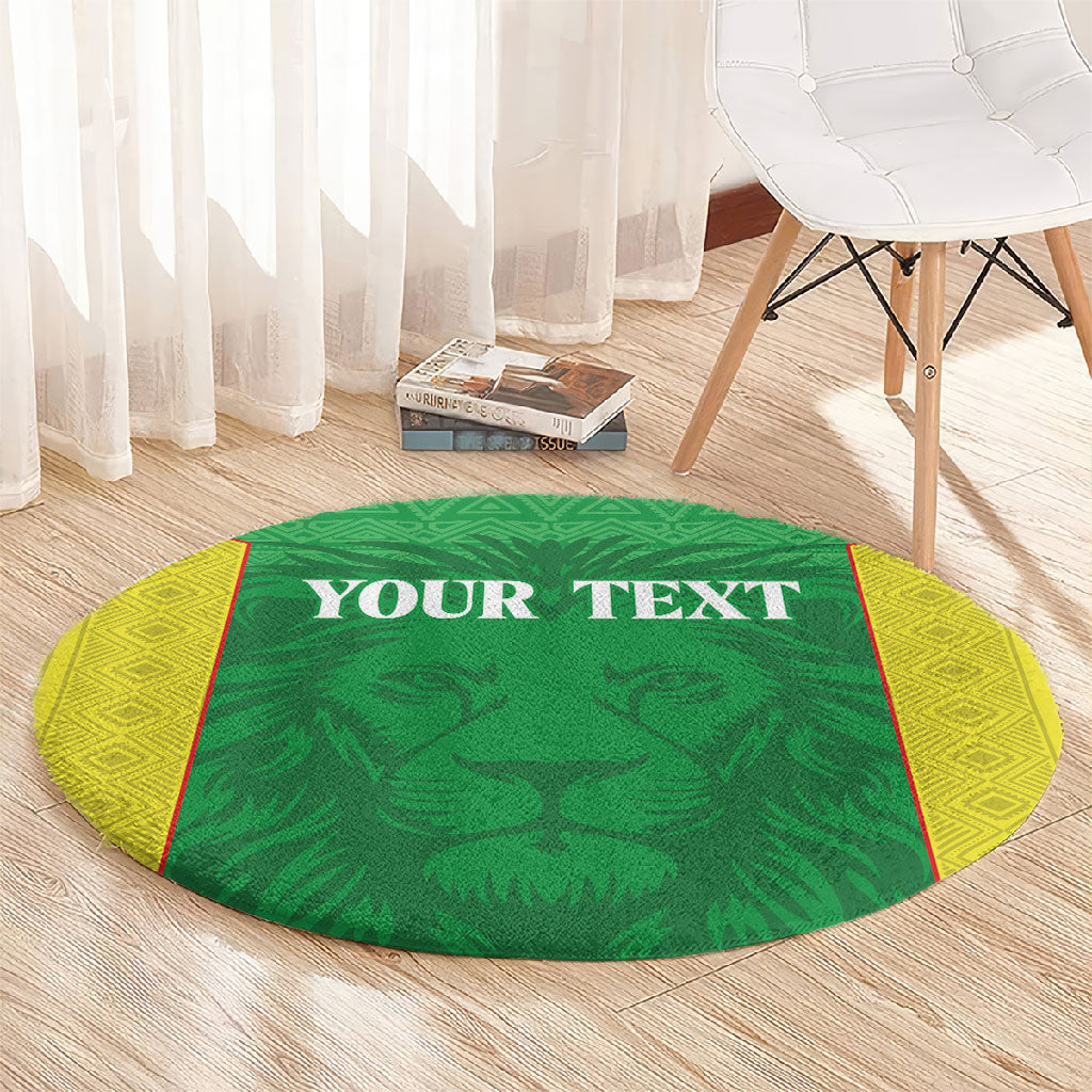 Senegal Basketball 2026 Custom Round Carpet Come On Lions African Pattern