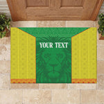 Senegal Basketball 2026 Custom Rubber Doormat Come On Lions African Pattern